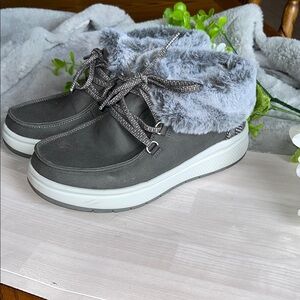 BOBS from Skechers Gray Winter Boots with Faux Fur